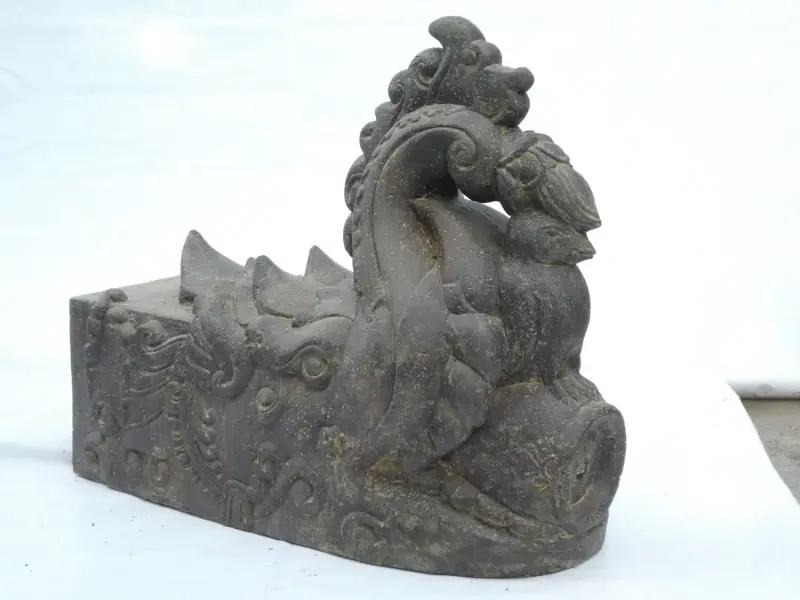 Product image 2 of the product “Makara, 50cm height . Cast stone with antique finish, handmade rework. ”
